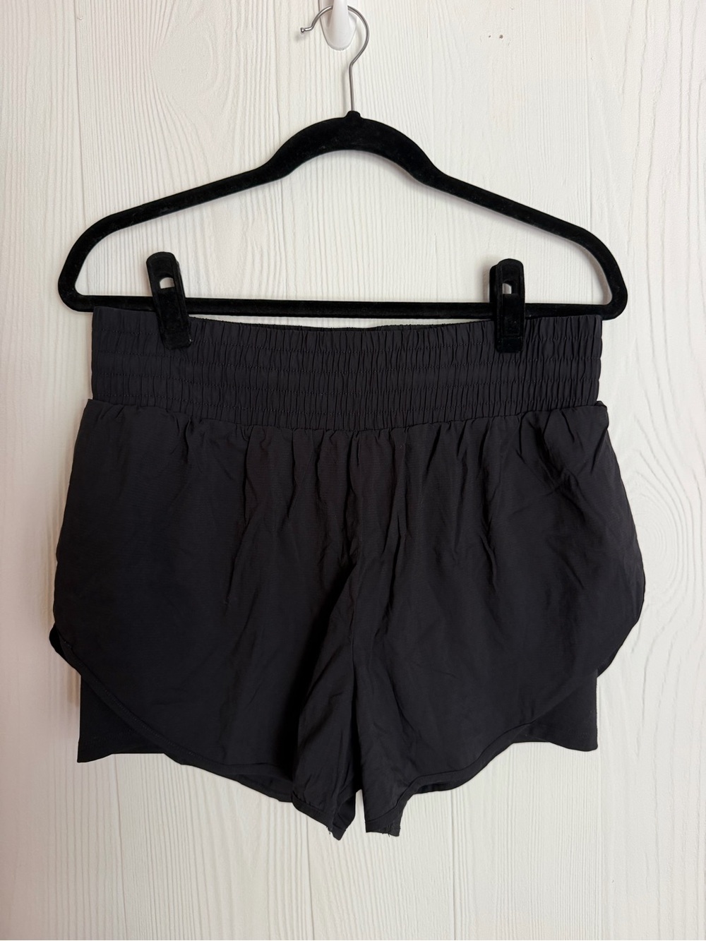 all in motion Black Smocked Waist Athletic Shorts